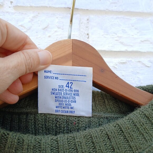 Vintage DSCP Valor Collection Wool Sweater Green - Picture 7 of 7